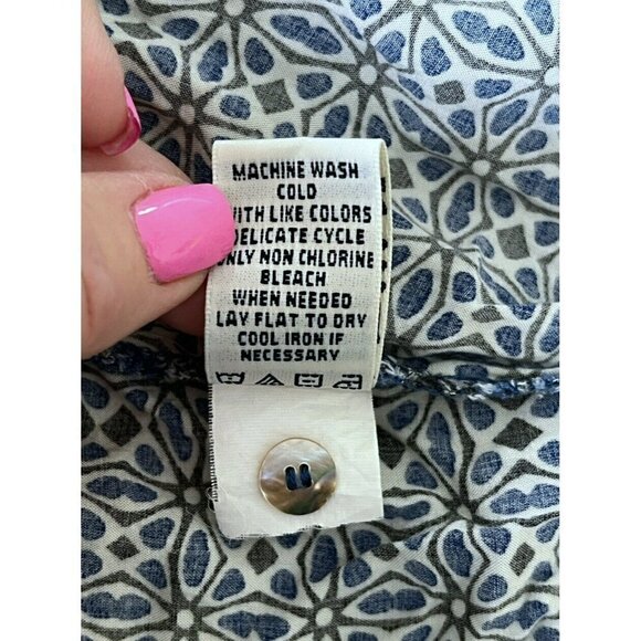 Max Studio Women's Sz S Blue Black White Floral Short Sleeveless Romper - Picture 6 of 8